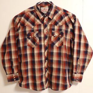 Wrangler Western Shirt Pearl Snap Plaid XL